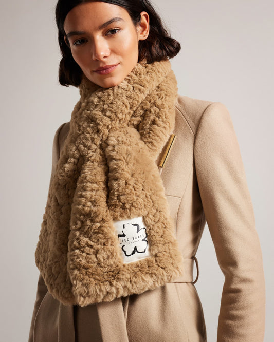 Ted Baker Furial faux fur Taupe Κασκόλ 257700