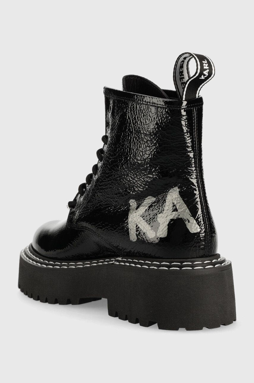 Karl Lagerfeld Brush Logo Keeper Δερμάτινες Μπότες KL45261K