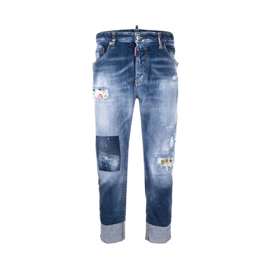Dsquared2 Patchwork Cropped Jeans S74LB1057S30342