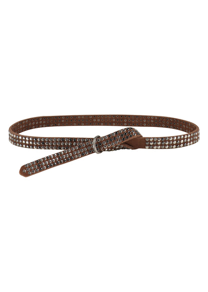 The Kaia Megan Belt Cognac Snow Gold