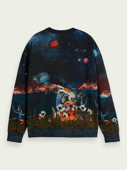 Scotch & Soda Printed Organic Cotton Felpa Sweatshirt 171266