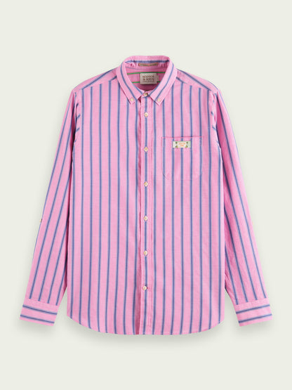 Scotch & Soda Regular Fit Striped Shirt With Sleeve Adjustment 171619